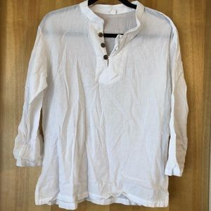 White 3/4 sleeve tunic shirt